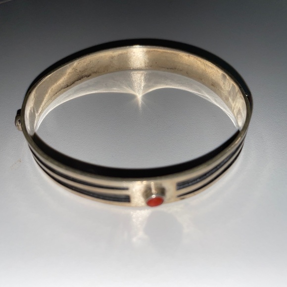 Vintage Silver Bracelet with Coral Beads. Solid Silver. Very Art Deco. - Picture 2 of 10